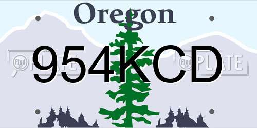 954KCD Oregon License Plate