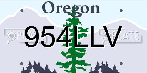954LLV Oregon License Plate