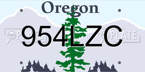 954LZC Oregon License Plate