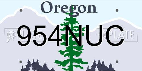 954NUC Oregon License Plate