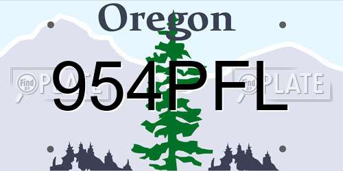 954PFL Oregon License Plate