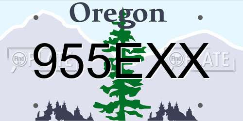 955EXX Oregon License Plate