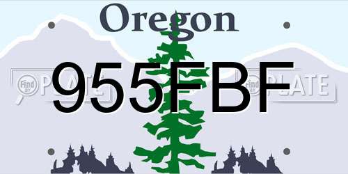 955FBF Oregon License Plate