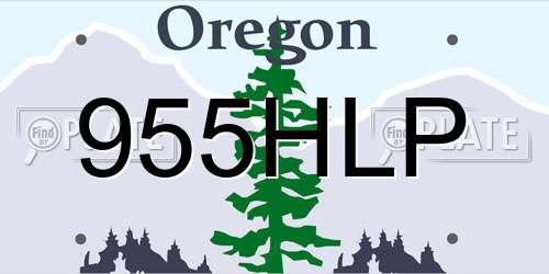955HLP Oregon License Plate
