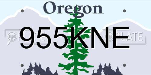 955KNE Oregon License Plate