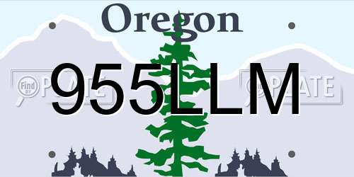 955LLM Oregon License Plate