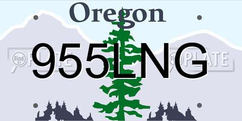 955LNG Oregon License Plate