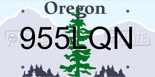 955LQN Oregon License Plate