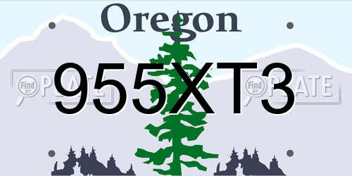 955XT3 Oregon License Plate