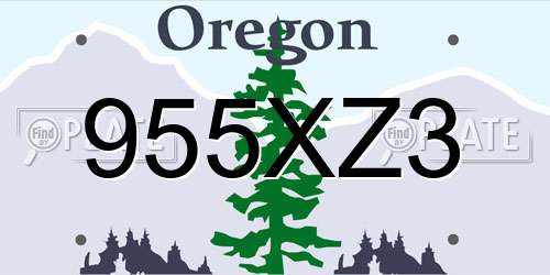 955XZ3 Oregon License Plate