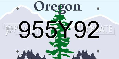 955Y92 Oregon License Plate