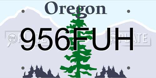 956FUH Oregon License Plate