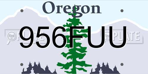 956FUU Oregon License Plate