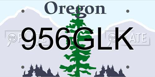 956GLK Oregon License Plate