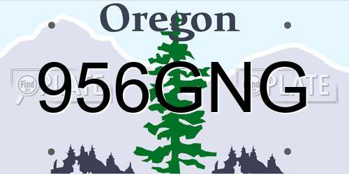 956GNG Oregon License Plate