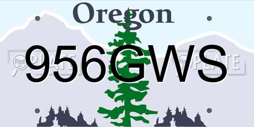 956GWS Oregon License Plate