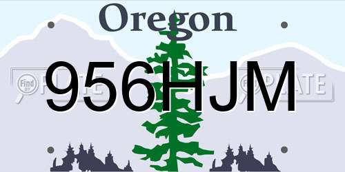 956HJM Oregon License Plate