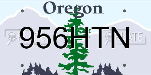 956HTN Oregon License Plate
