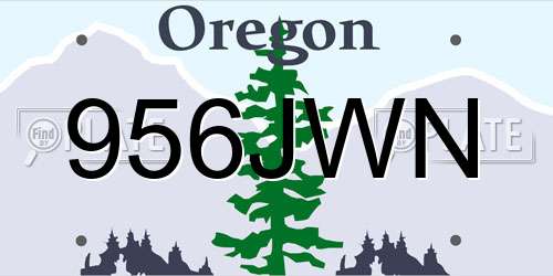 956JWN Oregon License Plate