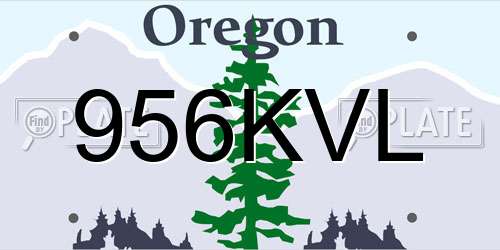 956KVL Oregon License Plate