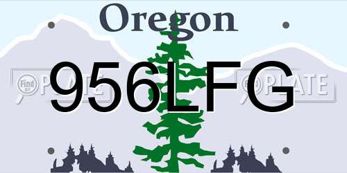956LFG Oregon License Plate