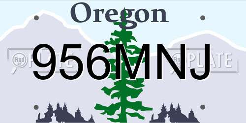 956MNJ Oregon License Plate