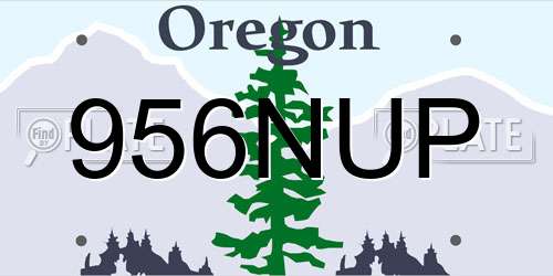 956NUP Oregon License Plate