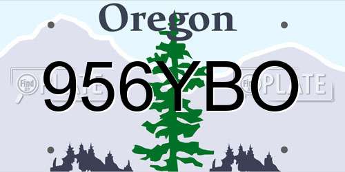 956YBO Oregon License Plate