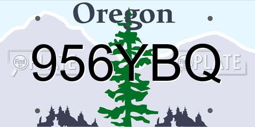 956YBQ Oregon License Plate