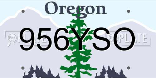 956YSO Oregon License Plate