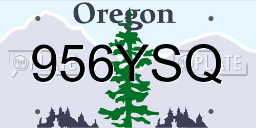 956YSQ Oregon License Plate