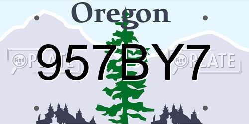 957BY7 Oregon License Plate