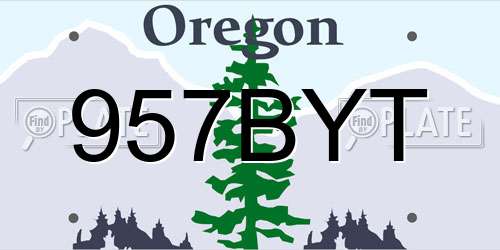 957BYT Oregon License Plate