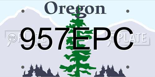 957EPC Oregon License Plate