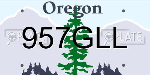 957GLL Oregon License Plate