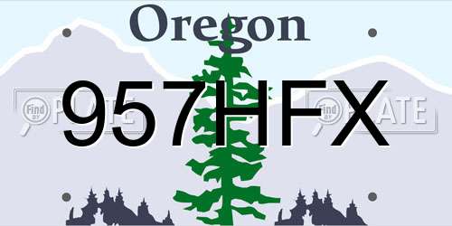 957HFX Oregon License Plate