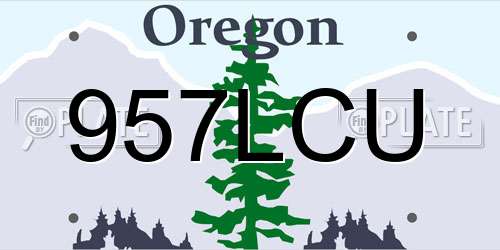 957LCU Oregon License Plate