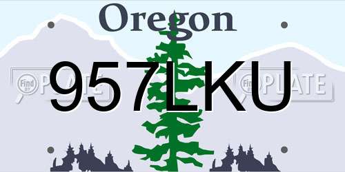 957LKU Oregon License Plate