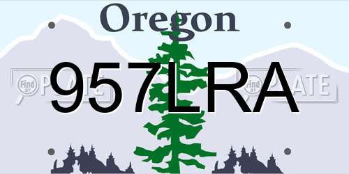 957LRA Oregon License Plate