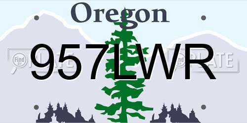957LWR Oregon License Plate