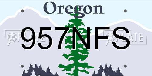 957NFS Oregon License Plate
