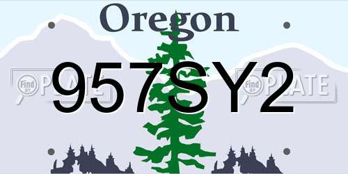 957SY2 Oregon License Plate
