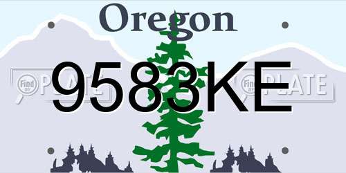 9583KE Oregon License Plate