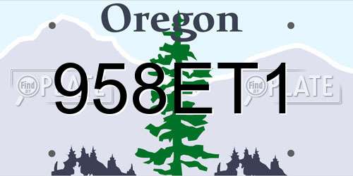 958ET1 Oregon License Plate