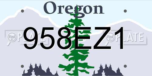 958EZ1 Oregon License Plate