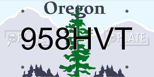 958HVT Oregon License Plate