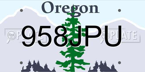 958JPU Oregon License Plate