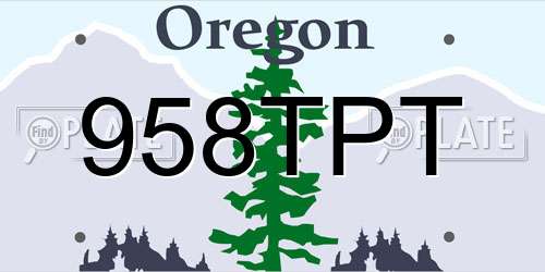 958TPT Oregon License Plate