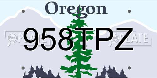 958TPZ Oregon License Plate