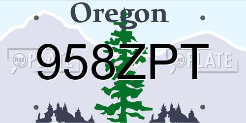 958ZPT Oregon License Plate
